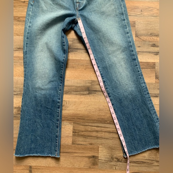 Baldwin Kansas City  The Maxwell Cropped Kick Flare Jeans Raw Hem EUC Size-28 - Picture 13 of 15